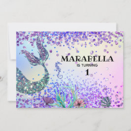 *～*人魚のしっぽ虹の少女誕生日 招待状