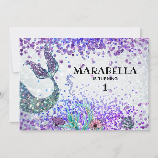 *～*人魚のしっぽ虹の誕生パーティー 招待状 (正面)