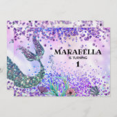 *～*人魚のしっぽ – 虹の誕生パーティー 招待状 (正面/裏面)