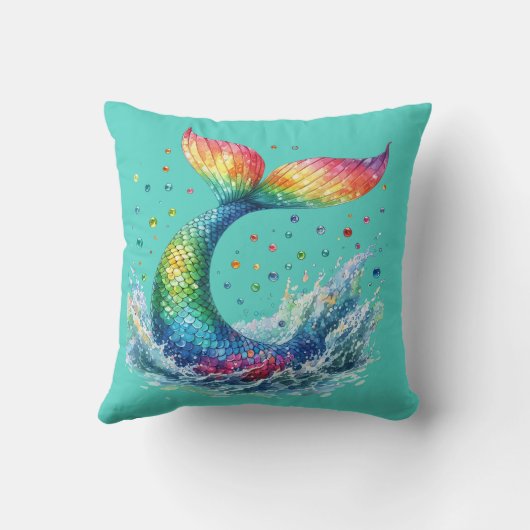 人魚のしぶき クッション (裏面)