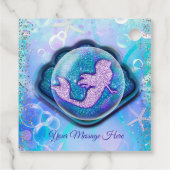 人魚のための貝殻にぴったりなグリッター誕生日パーティー フェイバータグ (裏面)