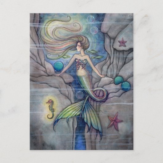 人魚のはがきと船馬のはがきの下に何が横たわっているのか ポストカード (正面)