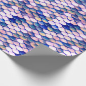 人魚のばら色の皮パターン ラッピングペーパー (角)