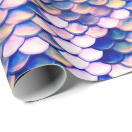 人魚のばら色の皮パターン ラッピングペーパー