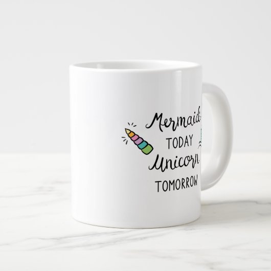 人魚のひいさまが明日ユニコーン ジャンボコーヒーマグカップ (正面右)