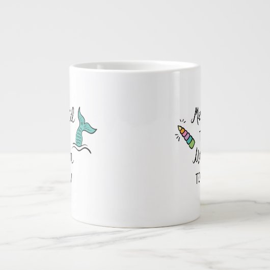 人魚のひいさまが明日ユニコーン ジャンボコーヒーマグカップ (正面)