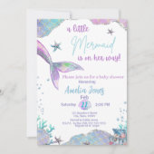 人魚のひいさまが赤ちゃんシャワーを浴びる 招待状 (正面)