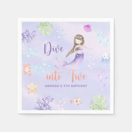 人魚のひいさまが5組5組の誕生日パーティーに飛び込む スタンダードカクテルナプキン