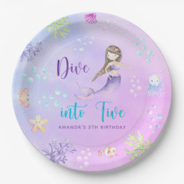 人魚のひいさまが5組5組の誕生日パーティーに飛び込む ペーパープレート