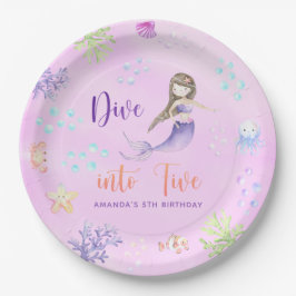 人魚のひいさまが5組5組の誕生日パーティーに飛び込む ペーパープレート