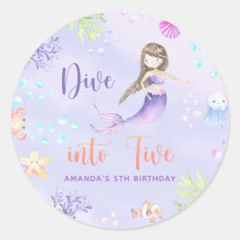 人魚のひいさまが5組5組の誕生日パーティーに飛び込む ラウンドシール