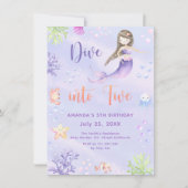 人魚のひいさまが5組5組の誕生日パーティーに飛び込む 招待状 (正面)