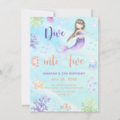 人魚のひいさまが5組5組の誕生日パーティーに飛び込む 招待状 (正面)