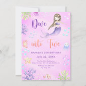 人魚のひいさまが5組5組の誕生日パーティーに飛び込む 招待状 (正面)