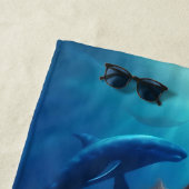 人魚のひいさまは、ザトウクジラと一緒に泳いでいます。 ビーチタオル (インサイチュ)