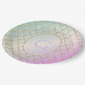 人魚のひいさま。ピンクはかりで測の黄金のトゥルク ペーパープレート (アングル)