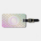 人魚のひいさま。ピンクはかりで測の黄金のトゥルク ラゲッジタグ (正面横)