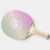 人魚のひいさま。ピンクはかりで測の黄金のトゥルク 卓球ラケット (横)