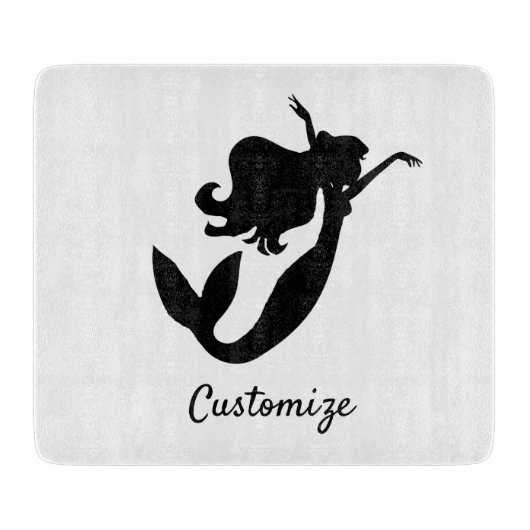 人魚のひいさま、船の白黒のサンダーコーブ カッティングボード (正面)