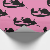 人魚のひいさま、船の白黒のサンダーコーブ ラッピングペーパー (角)