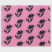 人魚のひいさま、船の白黒のサンダーコーブ ラッピングペーパー (フラット)