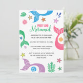 人魚のようにかわいいビーチ独身パーティー 招待状 (スタンド正面)