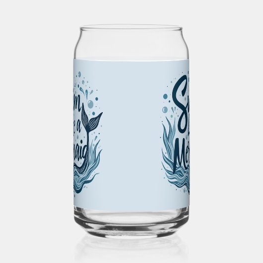 人魚のように泳お洒落ぐ海引用文 ガラス缶 (左)