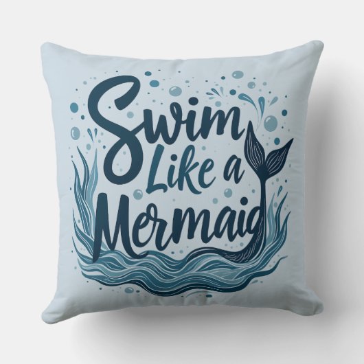 人魚のように泳お洒落ぐ海引用文 クッション (裏面)