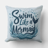 人魚のように泳お洒落ぐ海引用文 クッション (正面)