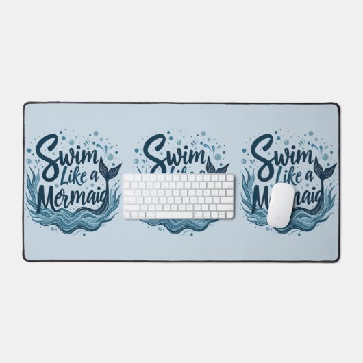 人魚のように泳お洒落ぐ海引用文 デスクマット (キーボード&マウス)