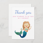 人魚のように珍しいありがとうご親切おもしろい サンキューカード (正面/裏面)