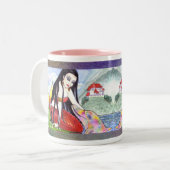 人魚のイルカのおとぎ話のコーヒー茶マグ ツートーンマグカップ (正面左)