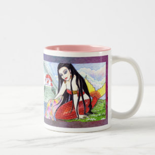 人魚のイルカのおとぎ話のコーヒー茶マグ ツートーンマグカップ