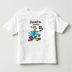 人魚のカスタマイズ可能な誕生日のTシャツ トドラーTシャツ