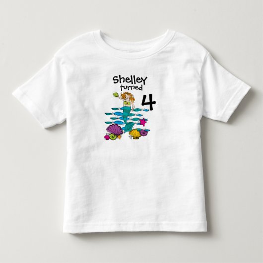 人魚のカスタマイズ可能な誕生日のTシャツ トドラーTシャツ (正面)