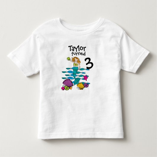 人魚のカスタマイズ可能な誕生日のTシャツ トドラーTシャツ (正面)