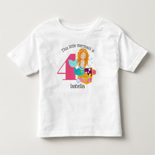 人魚のカスタマイズ誕生日プレゼント トドラーTシャツ (正面)