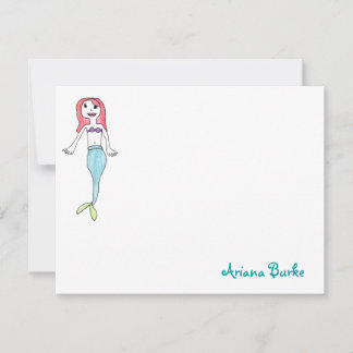 人魚のカスタムな文房具Notecards ノートカード