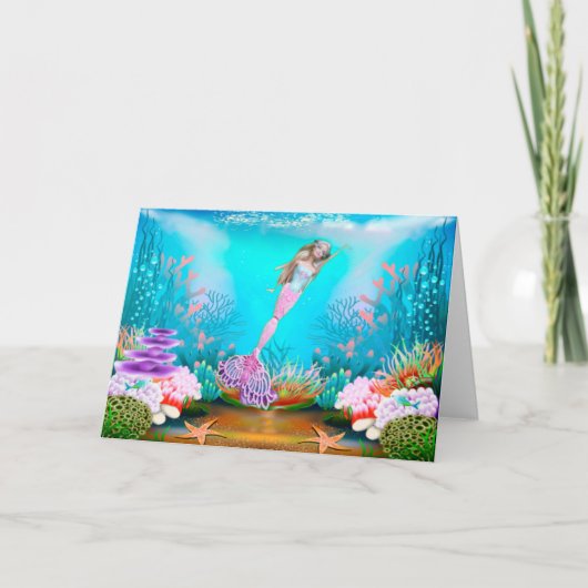 人魚のカード サンキューカード (正面)