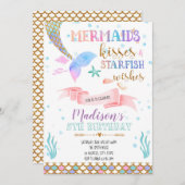 人魚のキスおよびヒトデの願いの招待 招待状 (正面/裏面)