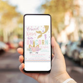 人魚のキスユニコーンの願い誕生日招待状 招待状