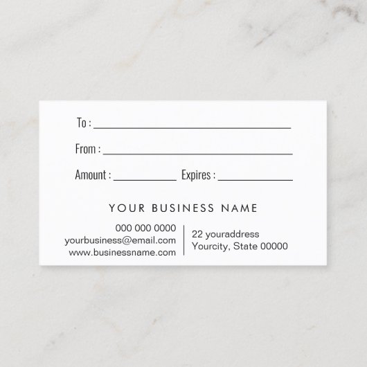 人魚のギフト券 名刺 (裏面)