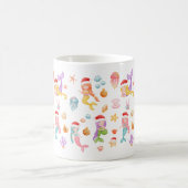 人魚のクリスマスパターン コーヒーマグカップ (中央)