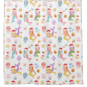 人魚のクリスマスパターン シャワーカーテン (正面)