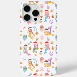 人魚のクリスマスパターン iPhone 15 PRO MAXケース