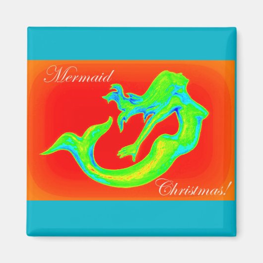 人魚のクリスマスボタン マグネット (正面)