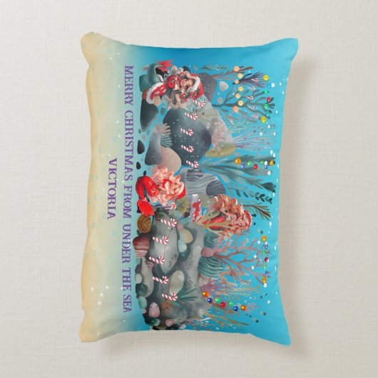 人魚のクリスマス アクセントクッション (裏面(縦))
