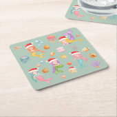 人魚のクリスマス スクエアペーパーコースター (アングル)