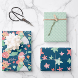 人魚のクリスマス ラッピングペーパーシート