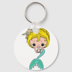 人魚のグラフィック(青い) キーホルダー